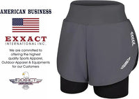 Women's  2 in 1 Athletic Shorts with Compression Liner (Charcoal)