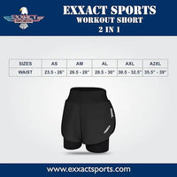 Women's  2 in 1 Athletic Shorts with Compression Liner (Charcoal)