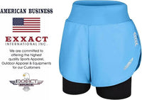 Women's  2 in 1 Athletic Shorts with Compression Liner (Columbia Blue)