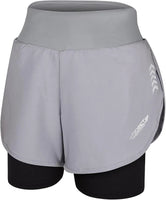 Women's  2 in 1 Athletic Shorts with Compression Liner (Gray)