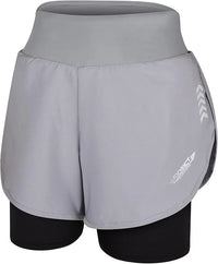 Women's  2 in 1 Athletic Shorts with Compression Liner (Gray)