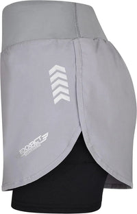 Women's  2 in 1 Athletic Shorts with Compression Liner (Gray)