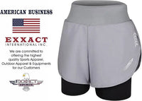 Women's  2 in 1 Athletic Shorts with Compression Liner (Gray)