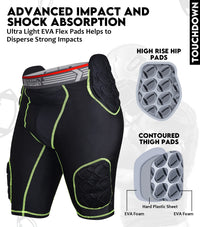 Touchdown 5-Pad Men's Football Girdle with Cup Pocket black (Adult)