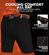 Men's compression shorts with soft athletic cup Black (adult)