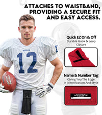 Football Towel with Hook & Loop Fastener, to Clean Hands, Visor and Gloves (Red)