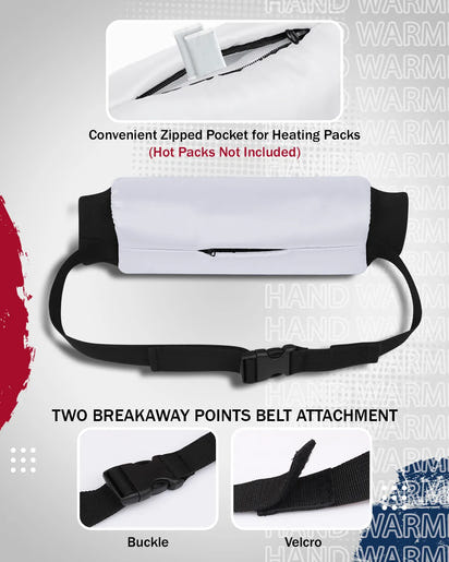 Hand Warmer Mens & Boys Football Pouch (White)