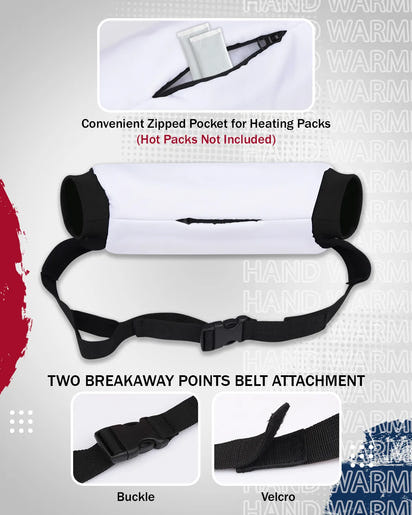 Hand Warmer Mens & Boys Football Pouch (Elite White)