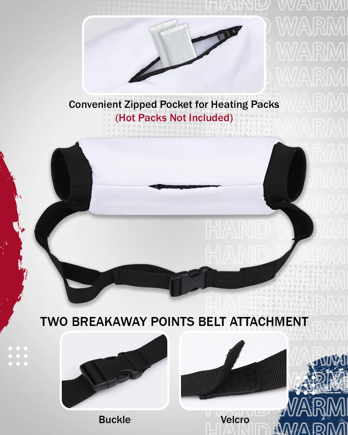 Hand Warmer Mens & Boys Football Pouch (Elite White)