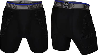 Boy's Padded Sliding Shorts with Hard Protective Cup (Black)