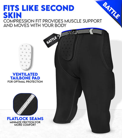 Battle 7- Pad Boys Football Girdle with Cup Pocket (Youth)