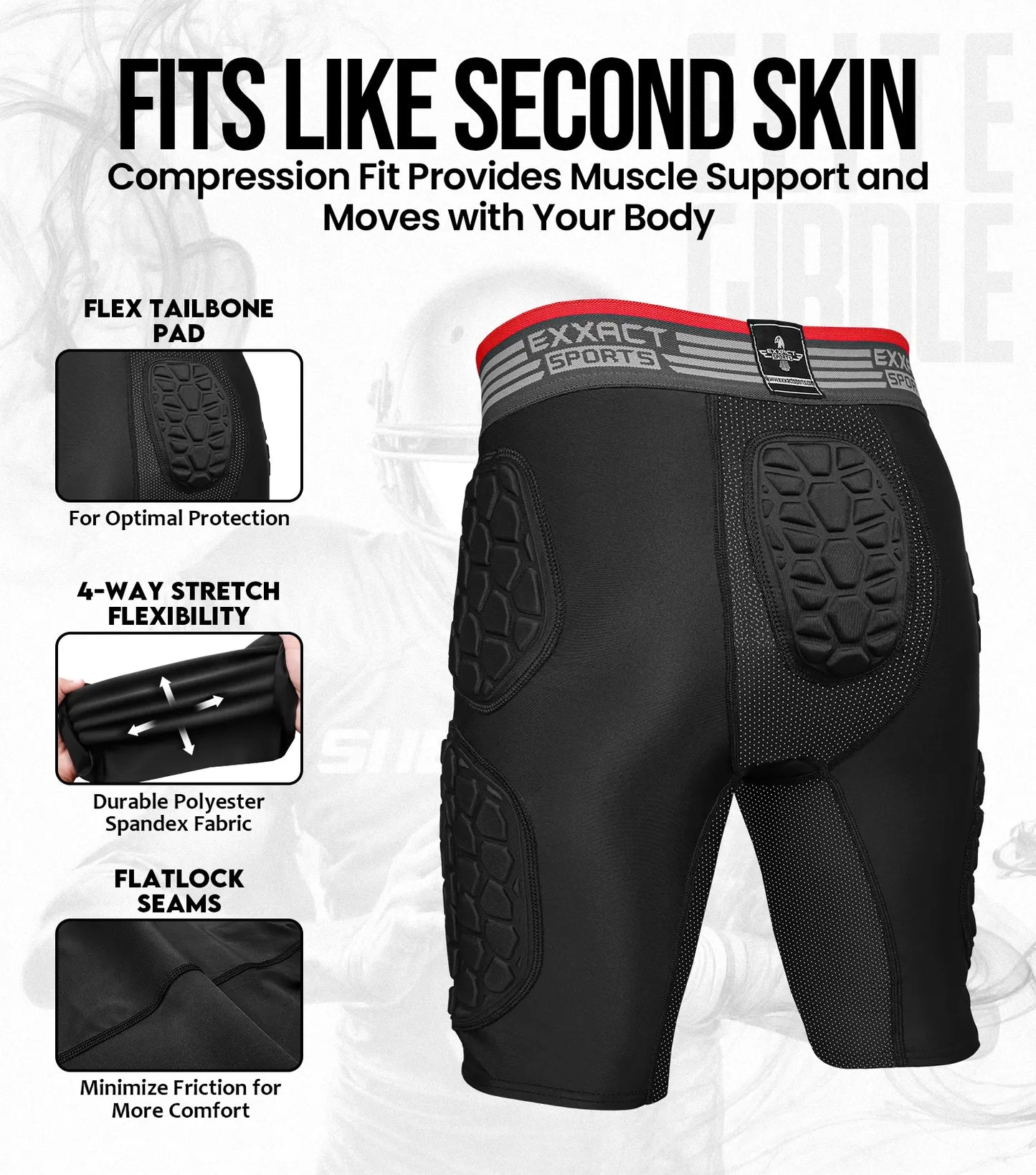 Elite 5-Pad Men Football Girdle with Cup Pocket (Adult)