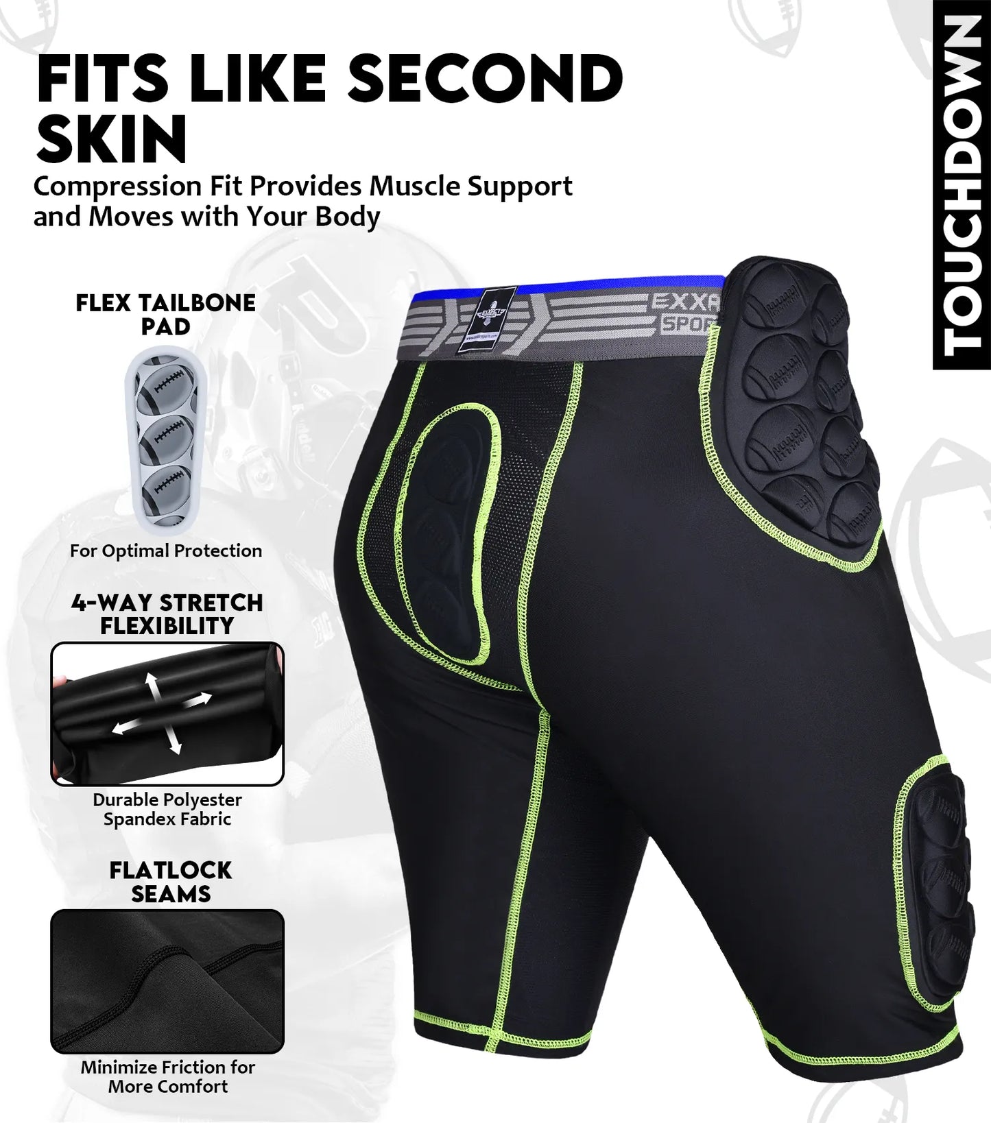 Touchdown 5-Pad Boys Football Girdle with Cup Pocket (Youth)