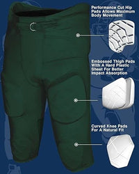 Gladiator Men's Integrated Football Pants with Built-in Pads (Green)