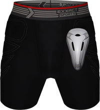 Men's Padded Sliding Shorts with Hard Protective Cup (Black)