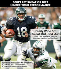 Football Towel with Hook & Loop Fastener, to Clean Hands, Visor and Gloves (Black)