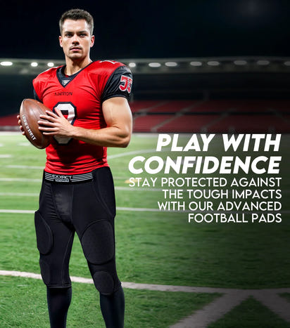 Battle 7-Pad Men's Football Girdle with Cup Pocket Black (Adult)
