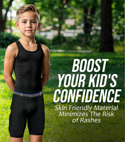 Rebel 5-Pad Boys Football Girdle with Cup Pocket White (Youth)