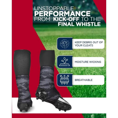 Spats Cleat Men & Boys Football Covers (Black Camo)