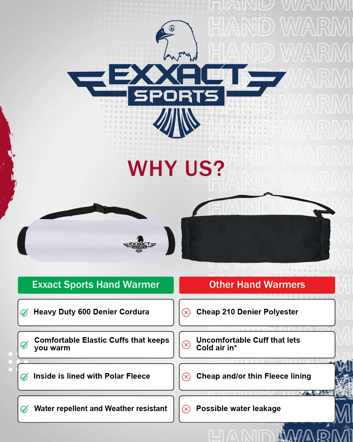 Hand Warmer Mens & Boys Football Pouch (White)