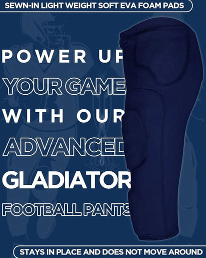 Gladiator Men's Integrated Football Pants with Built-in Pads (Navy)