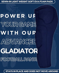 Gladiator Men's Integrated Football Pants with Built-in Pads (Navy)