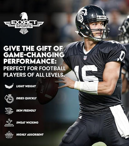 Football Towel with Hook & Loop Fastener, to Clean Hands, Visor and Gloves (Black)