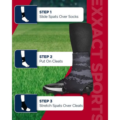 Spats Cleat Men & Boys Football Covers (Black Camo)