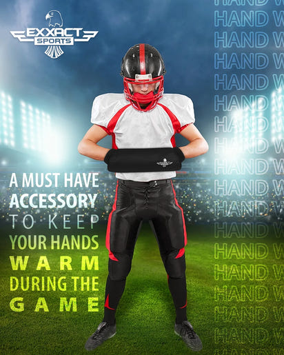 Hand Warmer Mens & Boys Football Pouch (Elite Black)