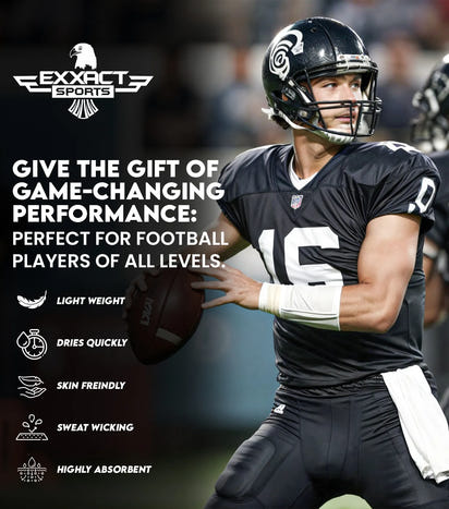 Football Towel with Hook & Loop Fastener, to Clean Hands, Visor and Gloves (White)