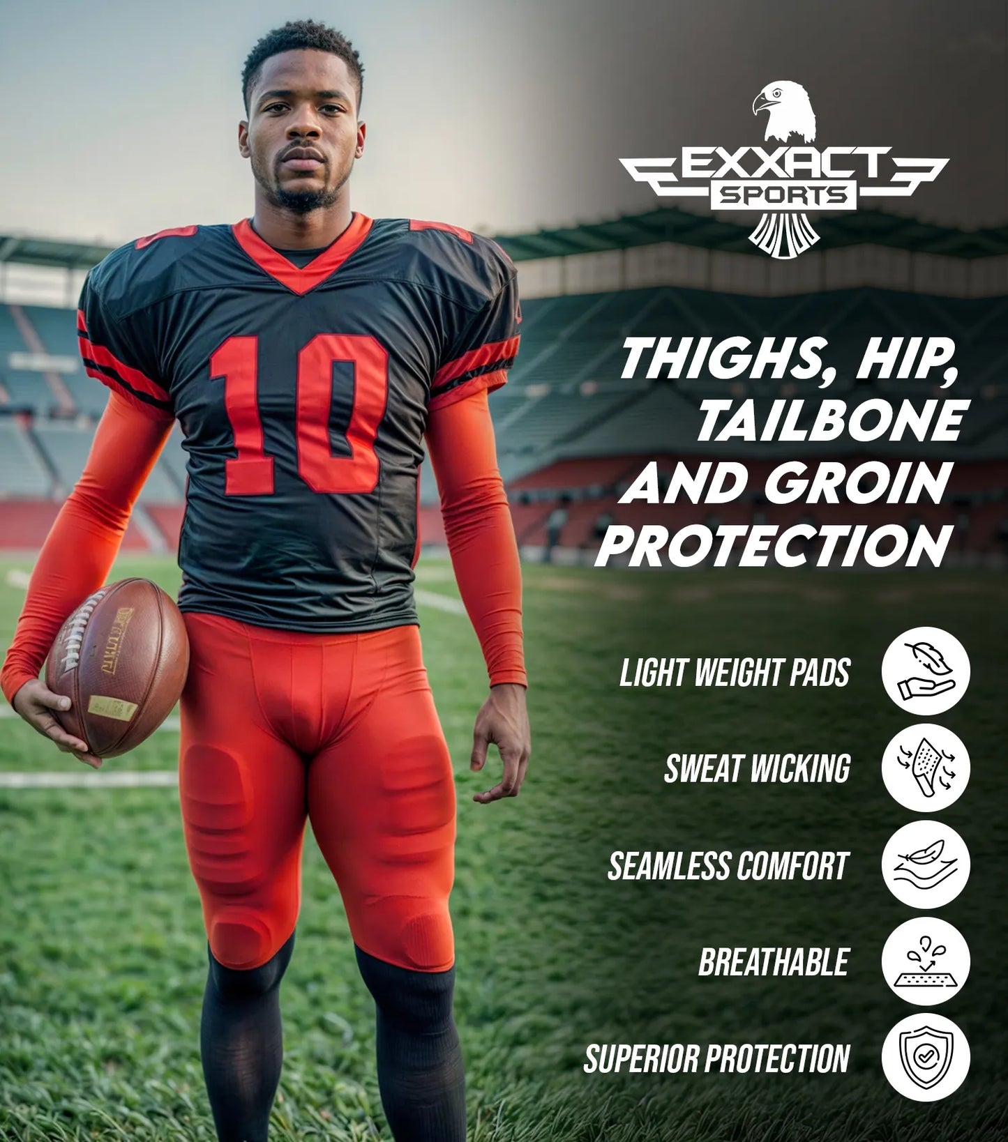 Elite 5-Pad Men Football Girdle with Cup Pocket (Adult)