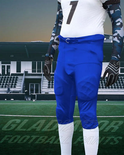 Gladiator Men's Integrated Football Pants with Built-in Pads (Royal Blue)