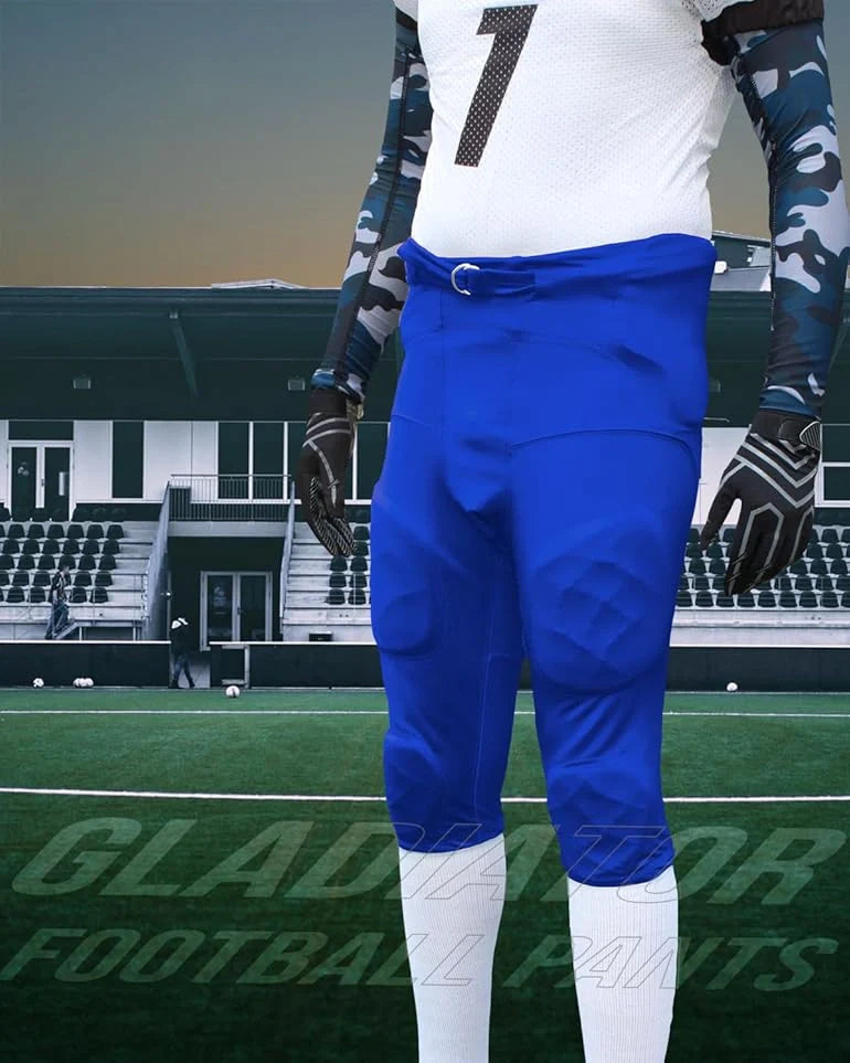 Gladiator Men's Integrated Football Pants with Built-in Pads (Royal Blue)