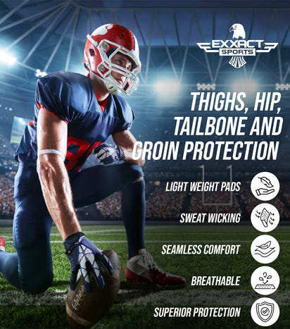 Rebel 5-Pad Men's Football Girdle with Cup Pocket Black (Adult)