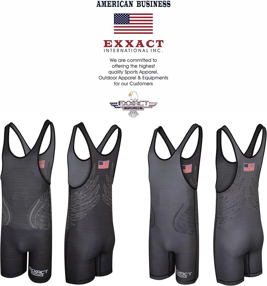 Reversible Wrestling Singlet For Gymnastic & Mma Black/Gray (Unisex Adult/youth)