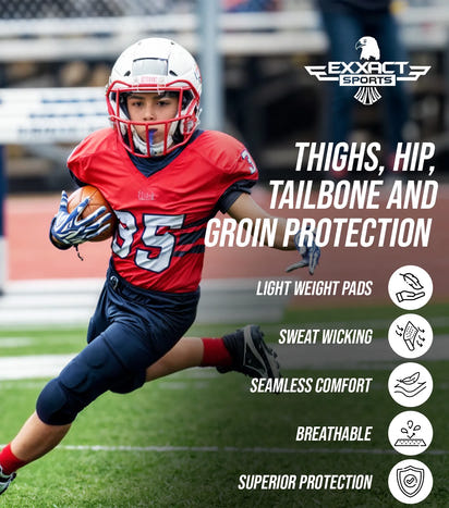 Rebel 5-Pad Boys Football Girdle with Cup Pocket (Youth)