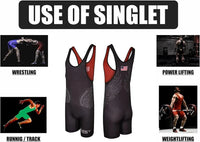 Reversible Wrestling Singlet For Gymnastic & Mma Black/Red (Unisex Adult/youth)
