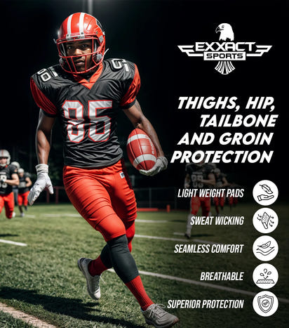 Touchdown 5-Pad Men's Football Girdle with Cup Pocket black (Adult)