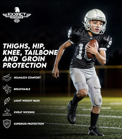 Battle 7- Pad Boys Football Girdle with Cup Pocket Black (Youth)