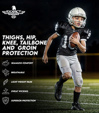 Battle 7- Pad Boys Football Girdle with Cup Pocket Black (Youth)