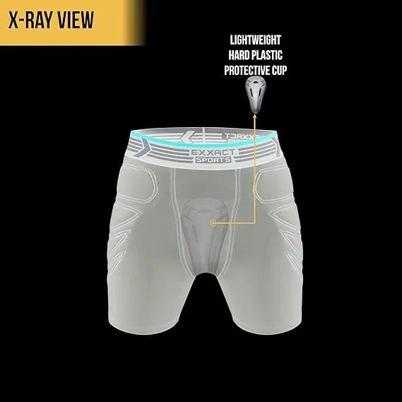 Men's Padded Sliding Shorts with Hard Protective Cup (Black)