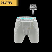 Men's Padded Sliding Shorts with Hard Protective Cup (Black)