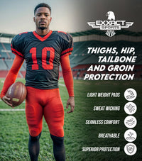 Elite 5-Pad Men Football Girdle with Cup Pocket Black (Adult)