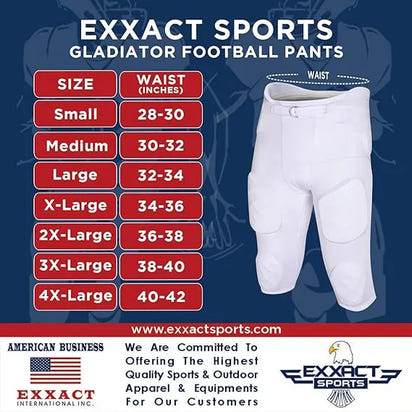 Gladiator Men's Integrated Football Pants with Built-in Pads (Graphite)