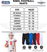 Rebel Boys Integrated Football Pants with Built-in Pads Red (Youth)