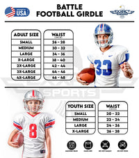 Battle 7-Pad Men's Football Girdle with Cup Pocket White (Adult)