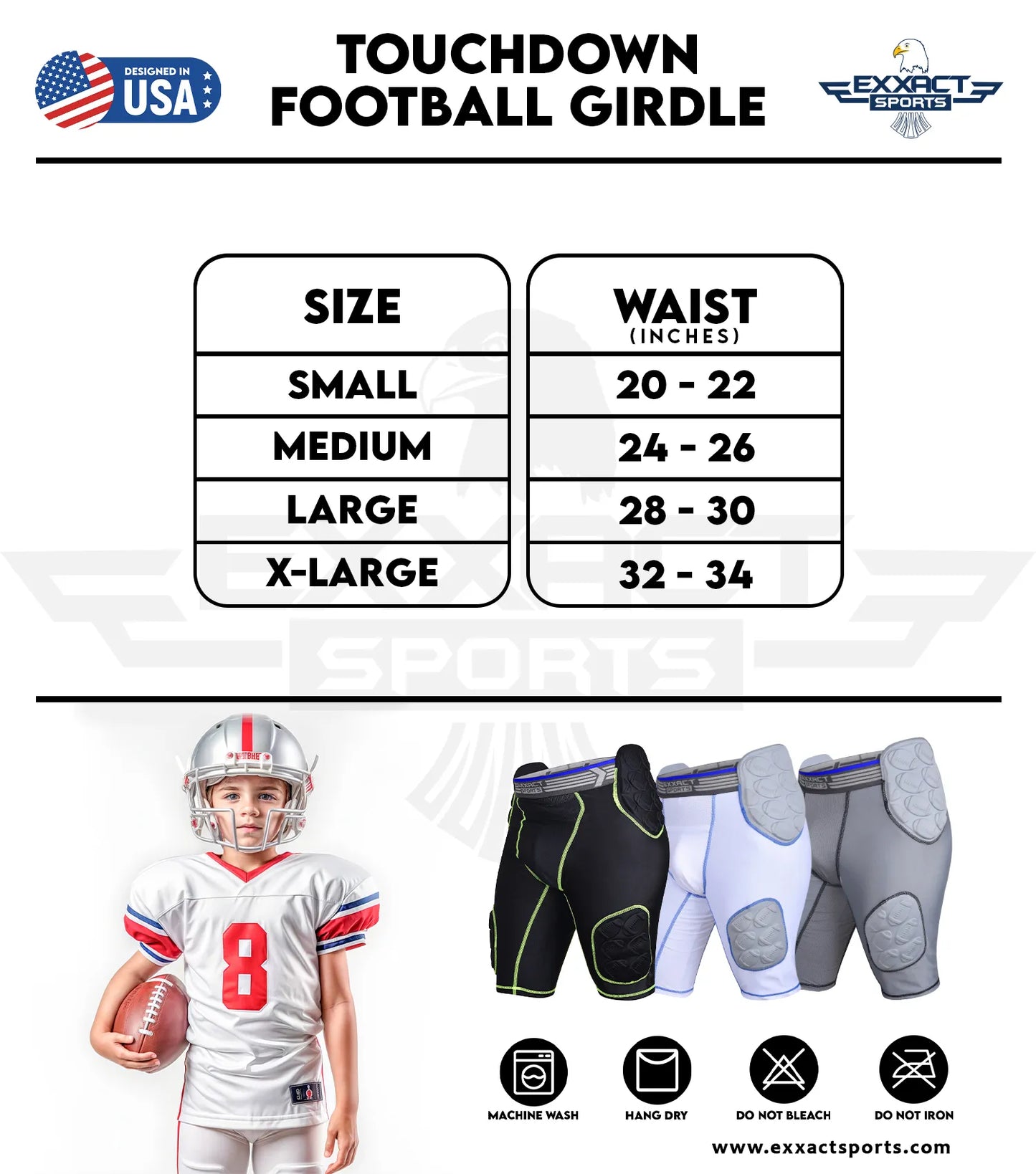 Touchdown 5-Pad Boys Football Girdle with Cup Pocket (Youth)