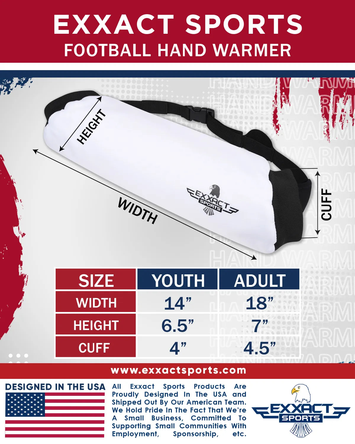 Hand Warmer Mens & Boys Football Pouch (Elite White)