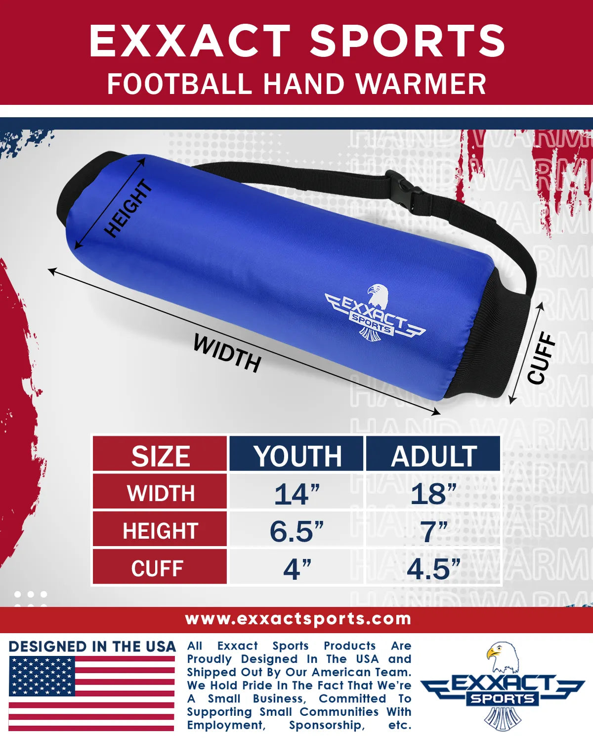 Hand Warmer Mens & Boys Football Pouch (Royal Blue)