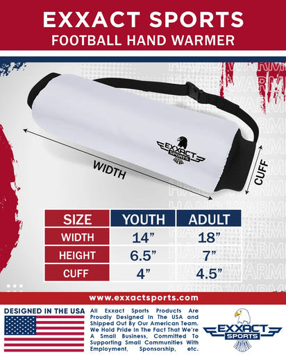 Hand Warmer Mens & Boys Football Pouch (White)